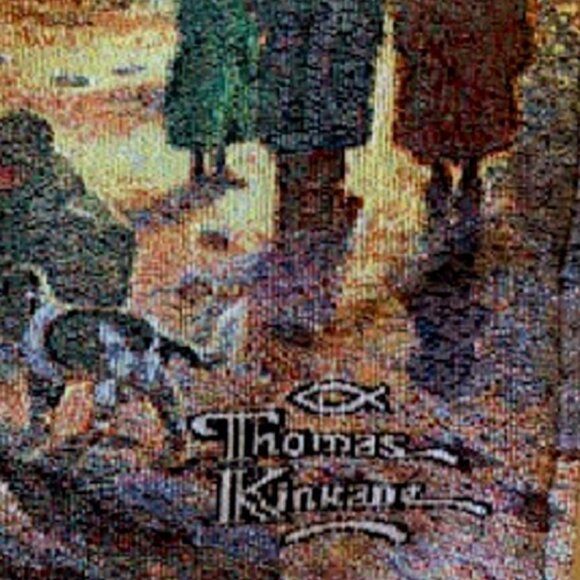 Thomas Kinkade A Victorian Christmas Carol Wall Tapestry Finial Rod Set 35 x 26" - Picture 8 of 12